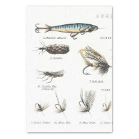 ANTIQUE FLY FISHING LURE COLLECTION TISSUE PAPER