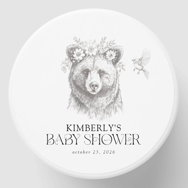 Antique Forest Animals Baby Shower Mini Candle Favors (Front)