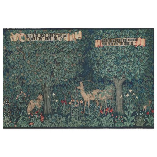 ANTIQUE FOREST GREENERY TAPESTRY TISSUE PAPER