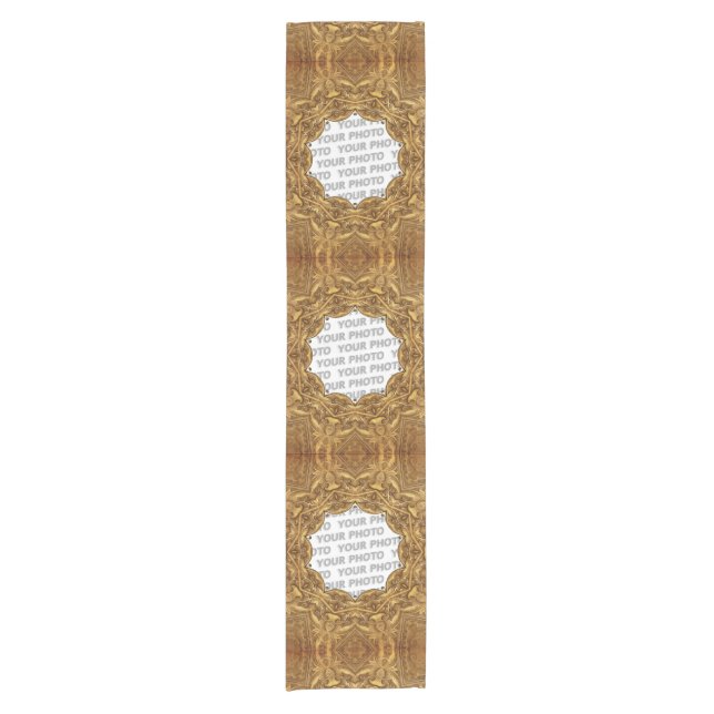 Antique Frame I + your image & backgr. Short Table Runner (Front)