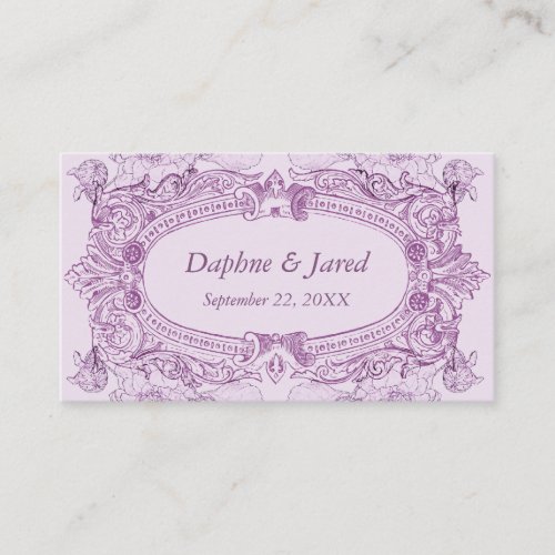 Antique Frame Lilac Wedding Placecard Business Card Templates
