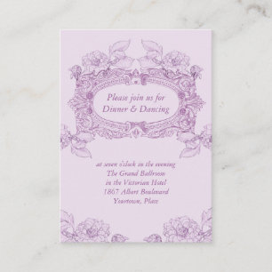 Antique Frame Lilac Wedding Reception Card