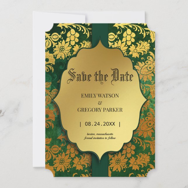 Antique frame ,old gold save the date (Front)