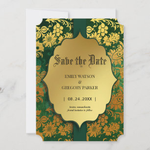 Antique frame ,old gold save the date