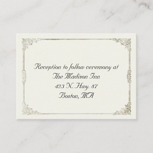Antique frame Wedding enclosure cards Business Card Templates