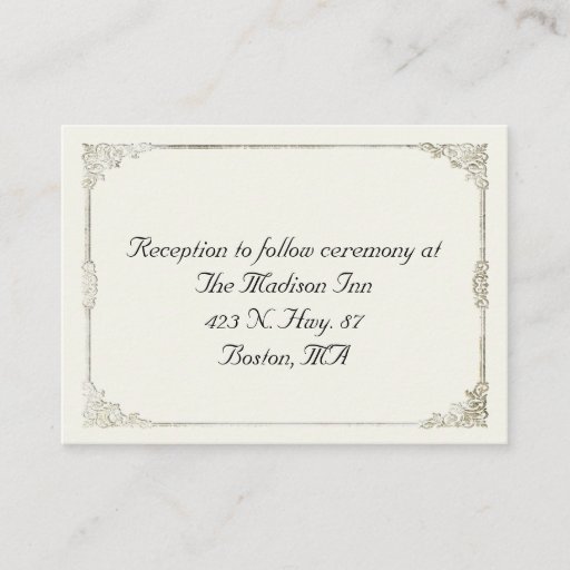 Customizable Antique frame Wedding enclosure cards Business Card Templates