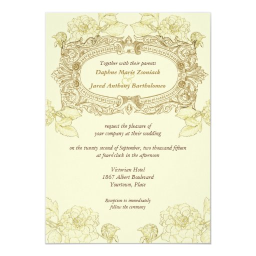 Antique Frame Wedding Invitation | Zazzle