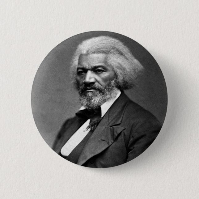 Antique Frederick Douglass Portrait Pinback Button (Front)