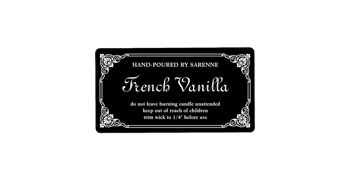 antique french border candle label template zazzlecom