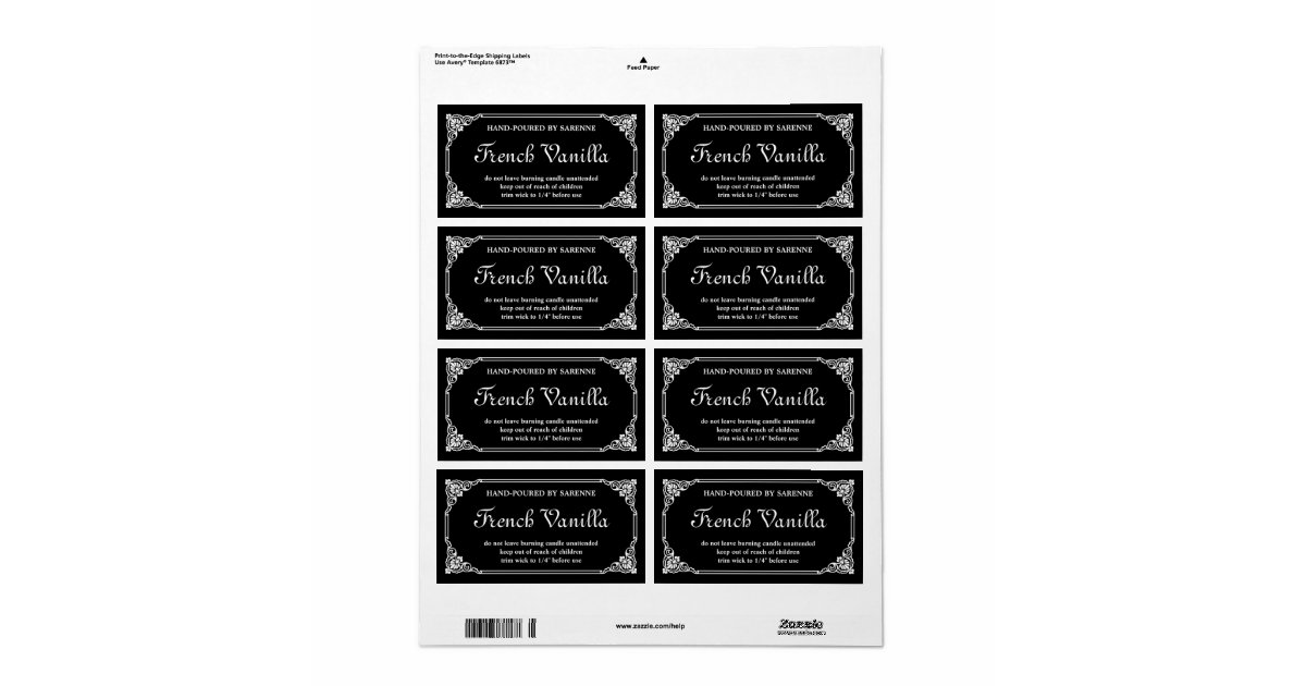 antique french border candle label template zazzlecom