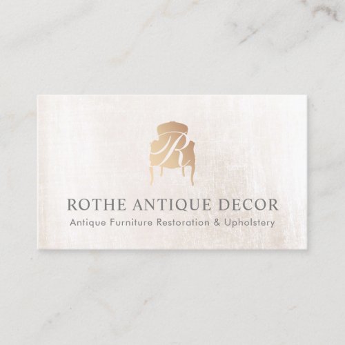 Antique French Chair Gold Monogrammed Logo Business Card
