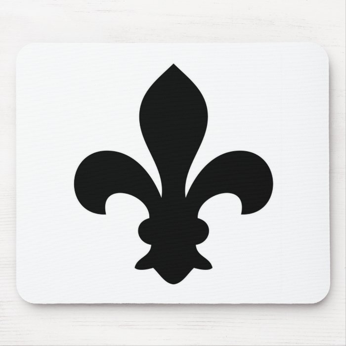 Antique French Chic Fleur De Lis Silhouette Mouse Pads