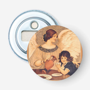 Antique French Chocolate Angel Poster: Vintage Art Bottle Opener