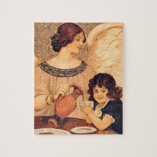 Antique French Chocolate Angel Poster: Vintage Art Jigsaw Puzzle