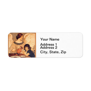 Antique French Chocolate Angel Poster: Vintage Art Label