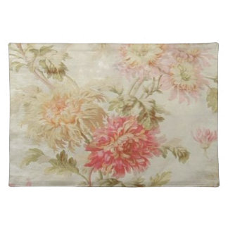 Antique French Floral Toile Cloth Placemat
