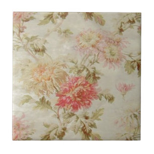 Antique French Floral Toile Tile