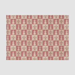 Antique French Mediaeval Fleur de Lis Pattern Tissue Paper