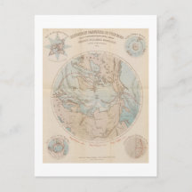 Antique French North Pole Arctic Map 1867