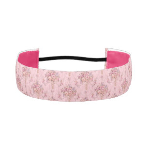 Antique French Pink Victorian Style Floral Rococo Athletic Headband