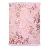 Antique French Pink Victorian Style Floral Rococo Lamp Shade (Right)