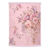 Antique French Pink Victorian Style Floral Rococo Lamp Shade (Left)