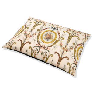 Antique French Rococo Floral Gold Cream Elegant Pet Bed
