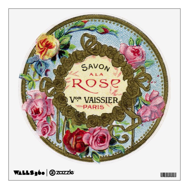 Antique French Rose Perfume Wall Decal (Front)