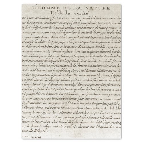 ANTIQUE FRENCH SCRIPT EPHEMERA TISSUE PAPER