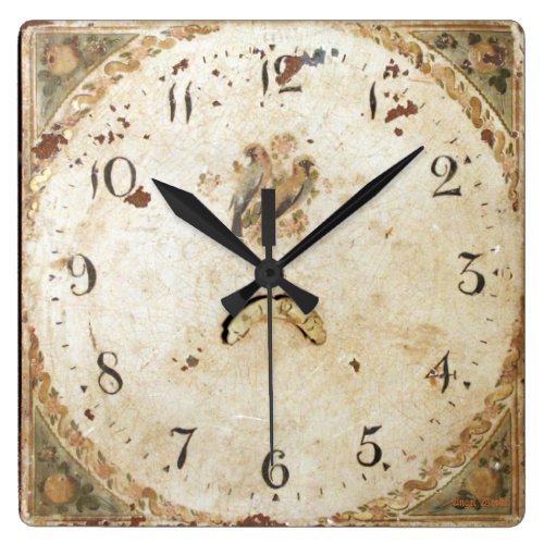 Antique French Square Wall Clock