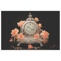 Antique French Table Clock 2 Decoupage Paper