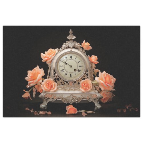 Antique French Table Clock 2 Decoupage Paper