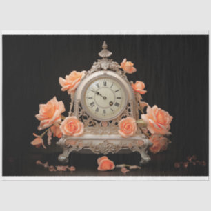 Antique French Table Clock 2 Decoupage Paper