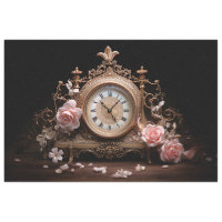 Antique French Table Clock 4 Decoupage Paper