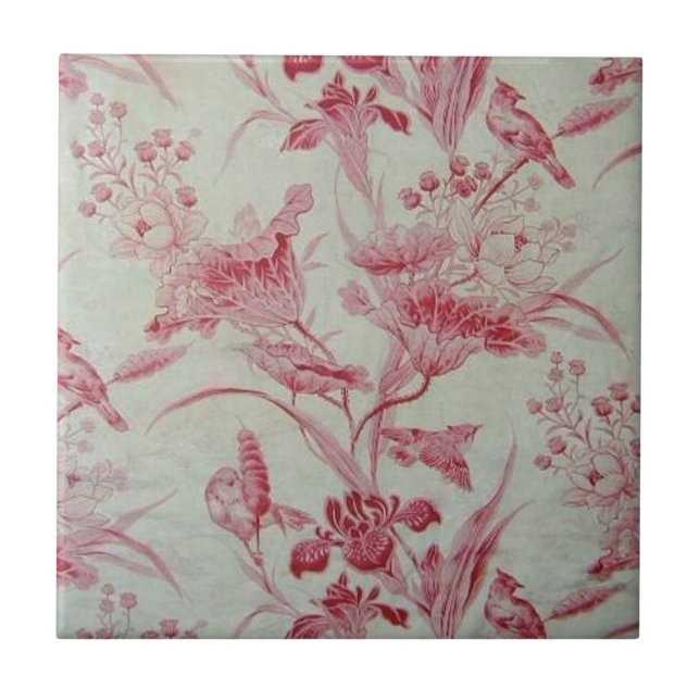 Antique French Toile Ceramic Tile (Front)