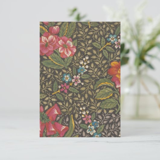 Antique French Toile de Jouy 1800s Floral Branches (Standing Front)