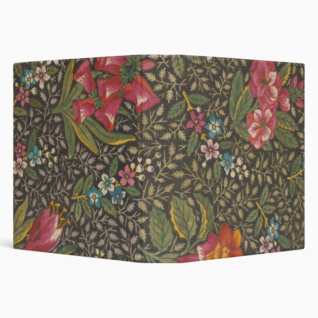 Antique French Toile de Jouy 1800s Floral Branches 3 Ring Binder (Background)