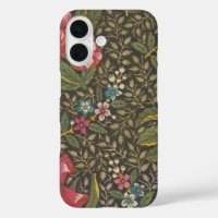 Antique French Toile de Jouy 1800s Floral Branches