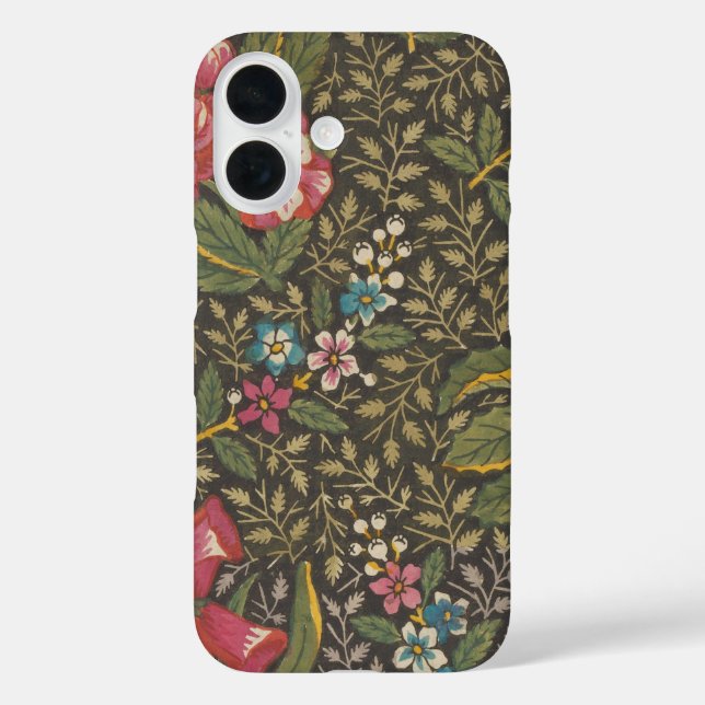 Antique French Toile de Jouy 1800s Floral Branches Case-Mate iPhone Case (Back)