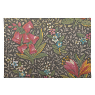 Antique French Toile de Jouy 1800s Floral Branches Cloth Placemat