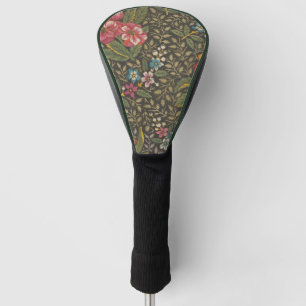 Antique French Toile de Jouy 1800s Floral Branches Golf Head Cover