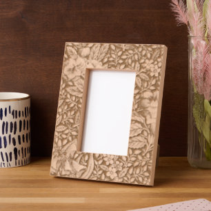 Antique French Toile de Jouy Floral Pattern Engraved Frames