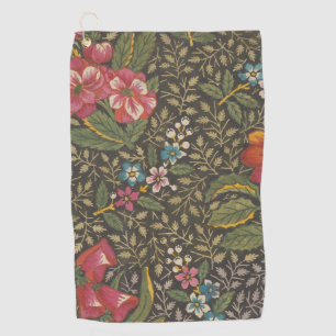 Antique French Toile de Jouy Floral Pattern Golf Towel