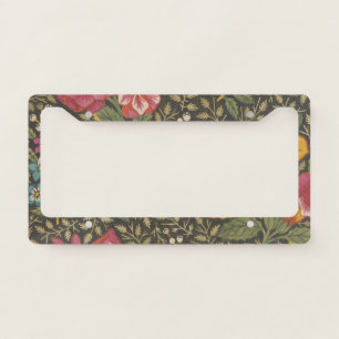Antique French Toile de Jouy Floral Pattern License Plate Frame