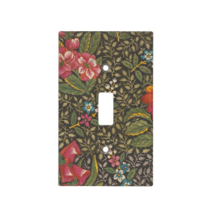 Antique French Toile de Jouy Floral Pattern Light Switch Cover