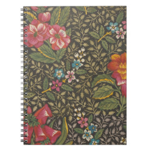 Antique French Toile de Jouy Floral Pattern Notebook