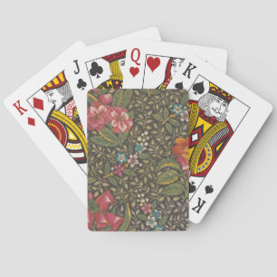 Antique French Toile de Jouy Floral Pattern Poker Cards