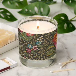 Antique French Toile de Jouy Floral Pattern Scented Candle
