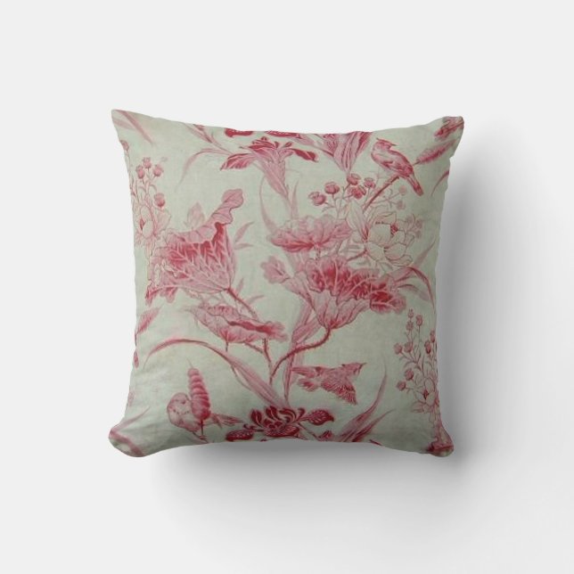 Antique French Toile Throw Pillow (Front)