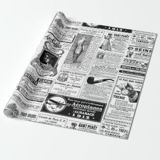 antique french victorian newspaper wrapping paper